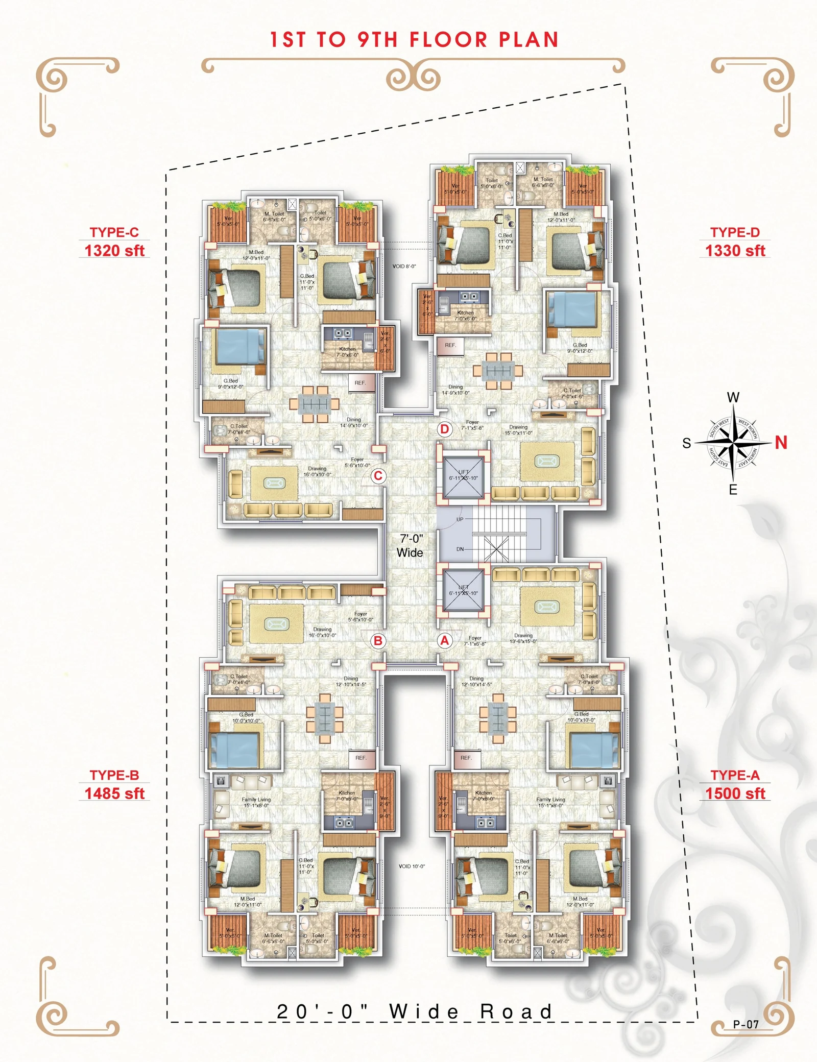 Halima Palace 1st to 9th floor plan